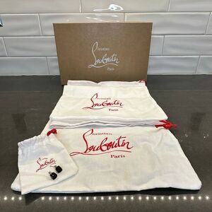 Christian Louboutin White and Red Dust Bags. Box & Dust Bags Only. No Shoes